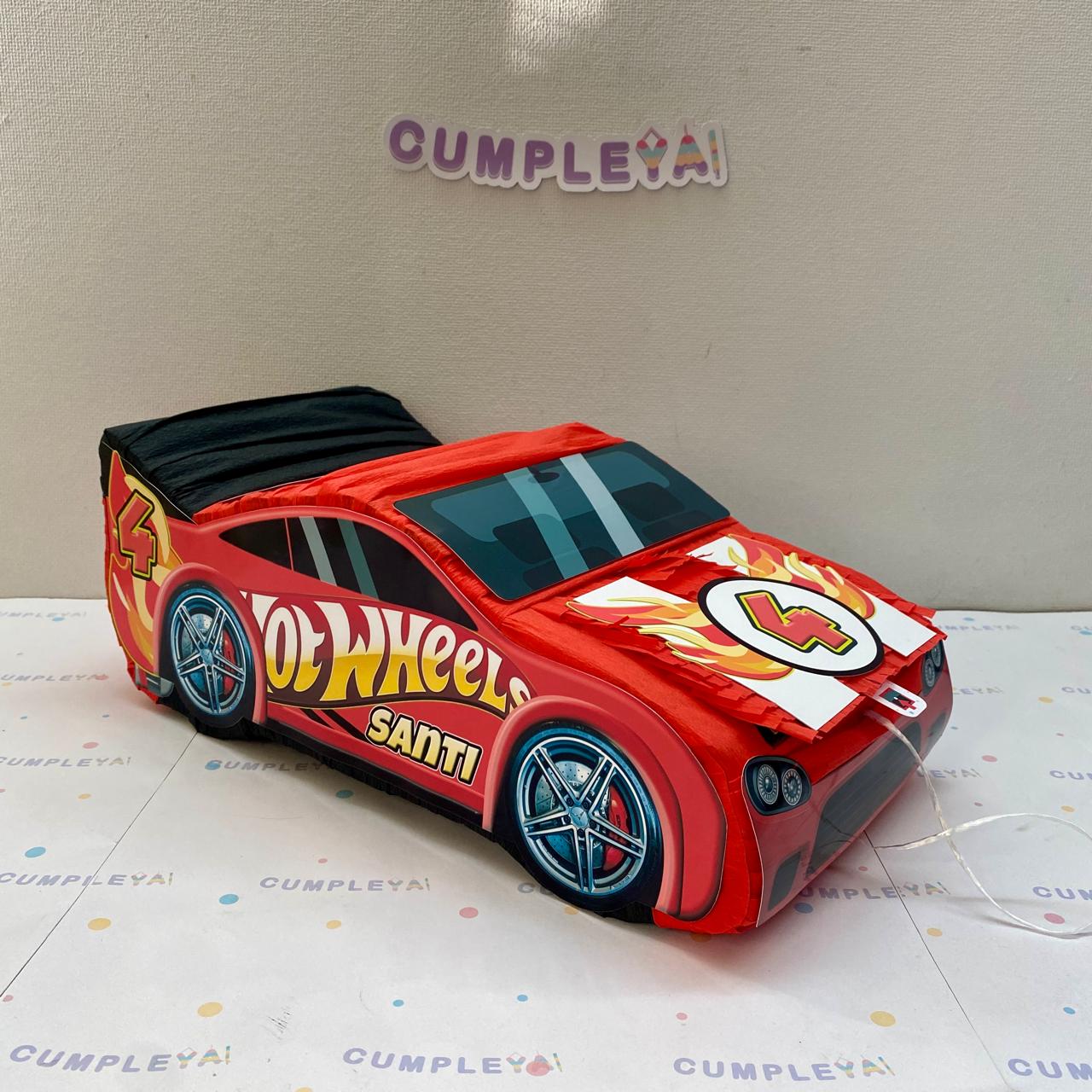 PIÑATA 40 CM AUTO HOT WHEELS ROJO