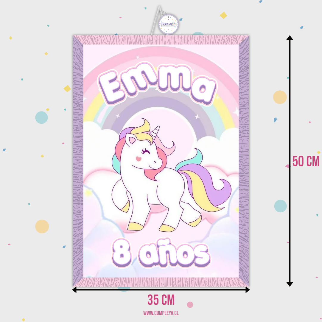 PIÑATA UNICORNIO RECTANGULAR EXPRÉS 50CM