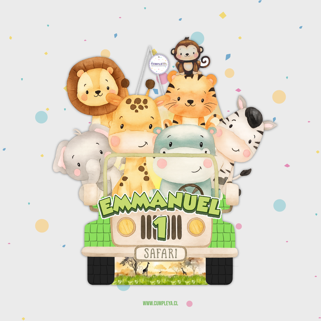 PIÑATA JEEP SAFARI BEBÉS 40CM PREMIUM