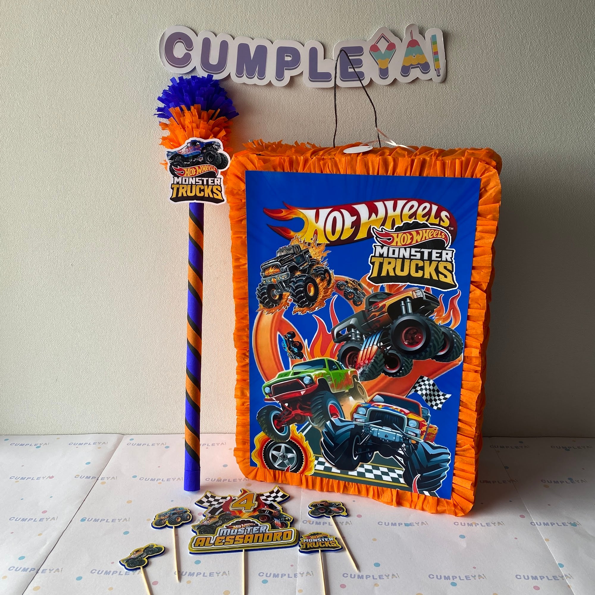 PIÑATA MONSTER TRUCK RECTANGULAR EXPRÉS 50CM