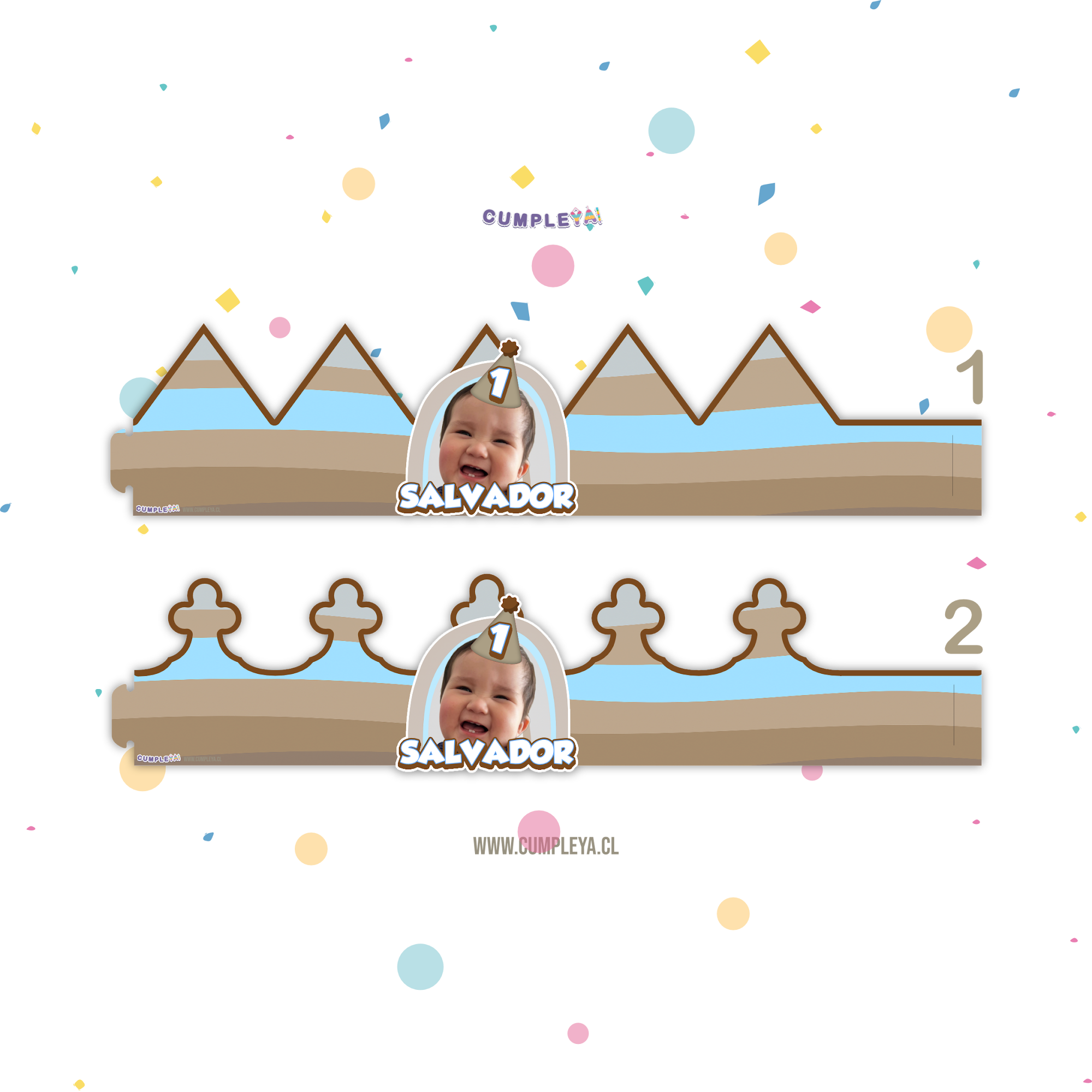 CORONA CARITA DE BEBE COLORES MARRON, BEIGS Y CELESTE 62X14CM