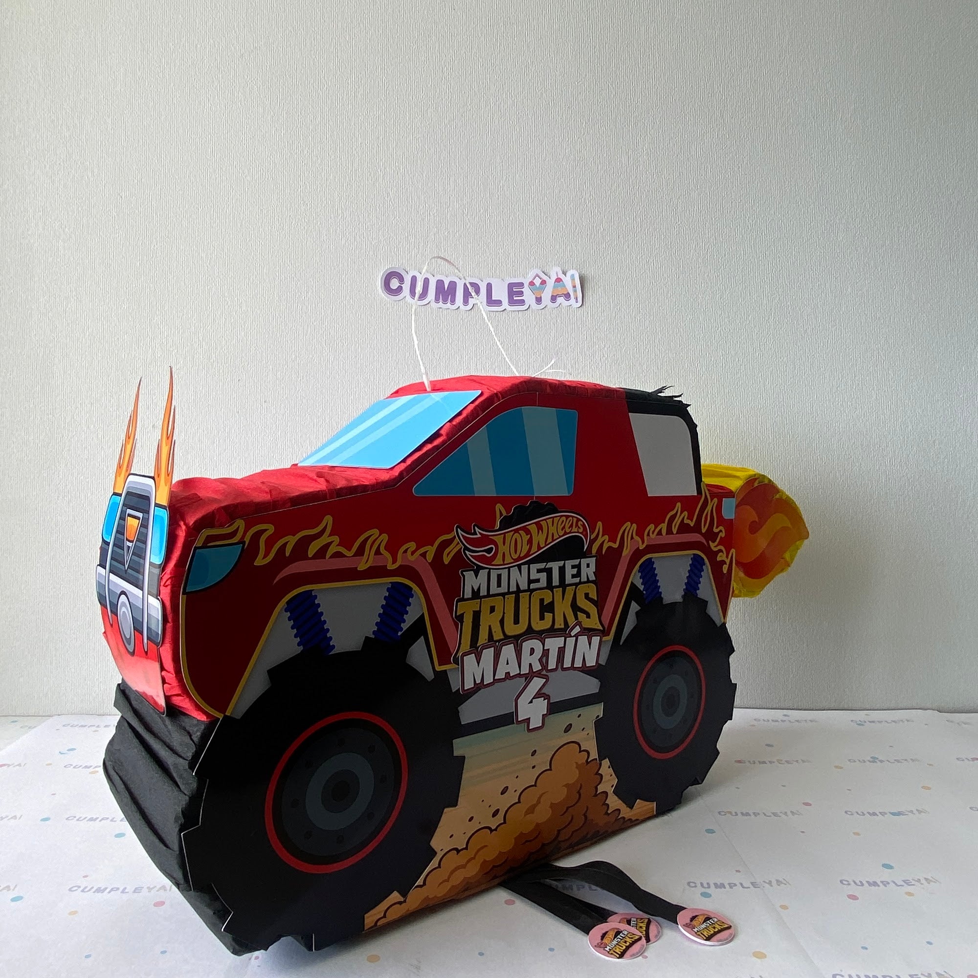 PIÑATA 60 CM MONSTER TRUCK ROJO