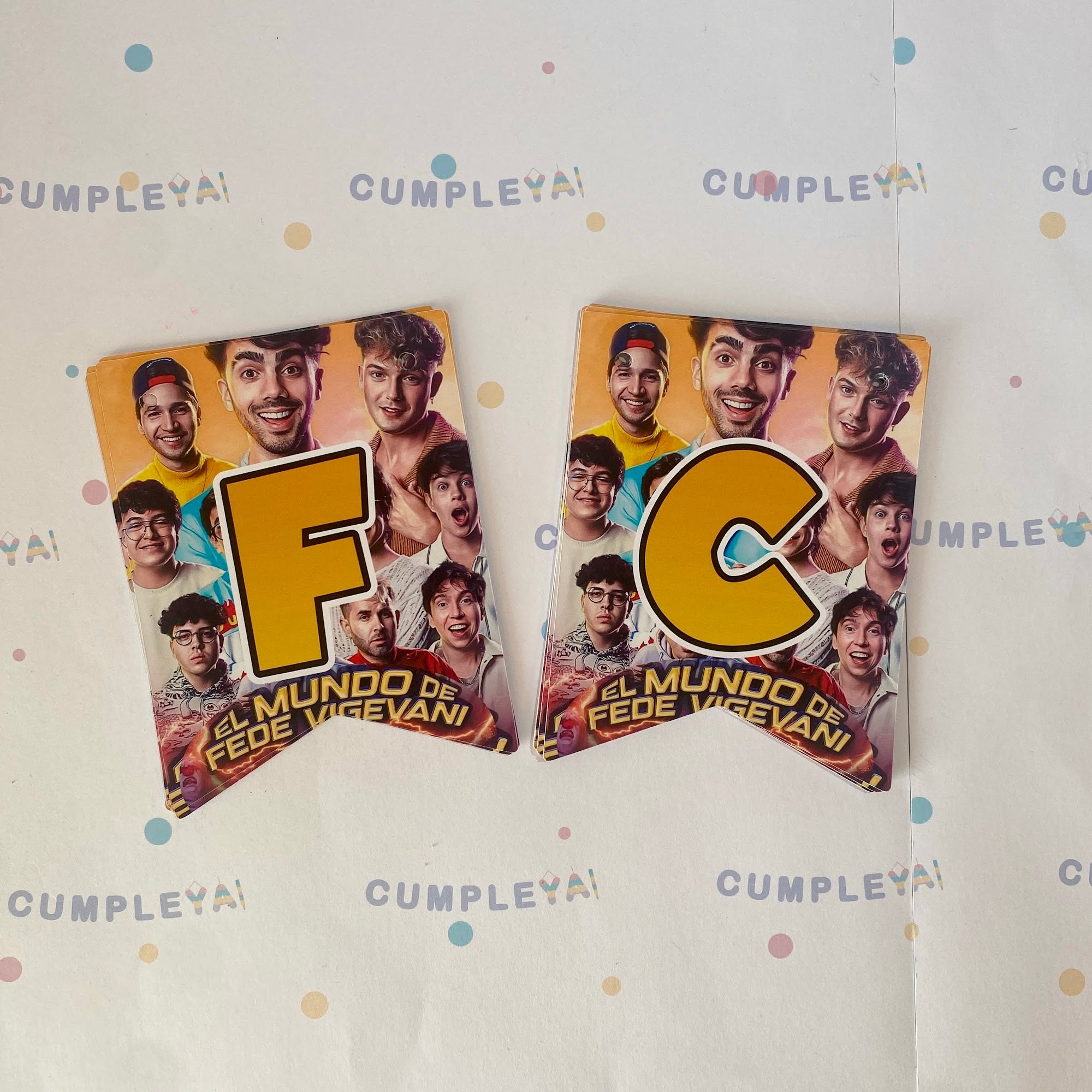 BANDERIN FEDE VIGEVANE FELIZ CUMPLEAÑOS 11X14CM 15U