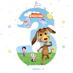 PIÑATA 60 CM XL NUMERO 3 PERRO CHOCOLO