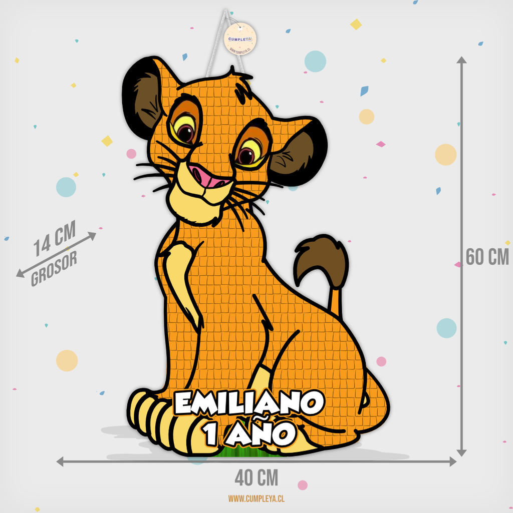 PIÑATA SIMBA REY LEON 60CM PREMIUM