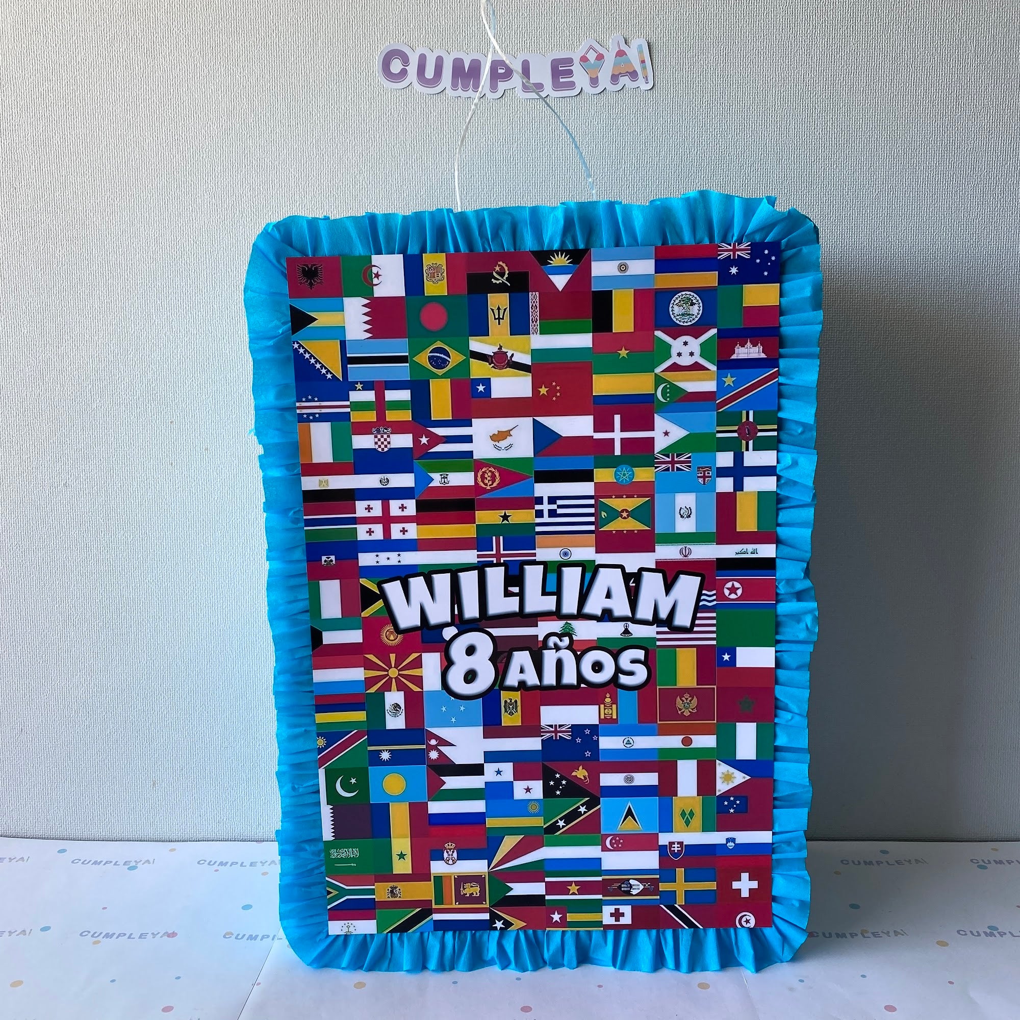 PIÑATA BANDERAS DEL MUNDO RECTANGULAR EXPRÉS 50CM