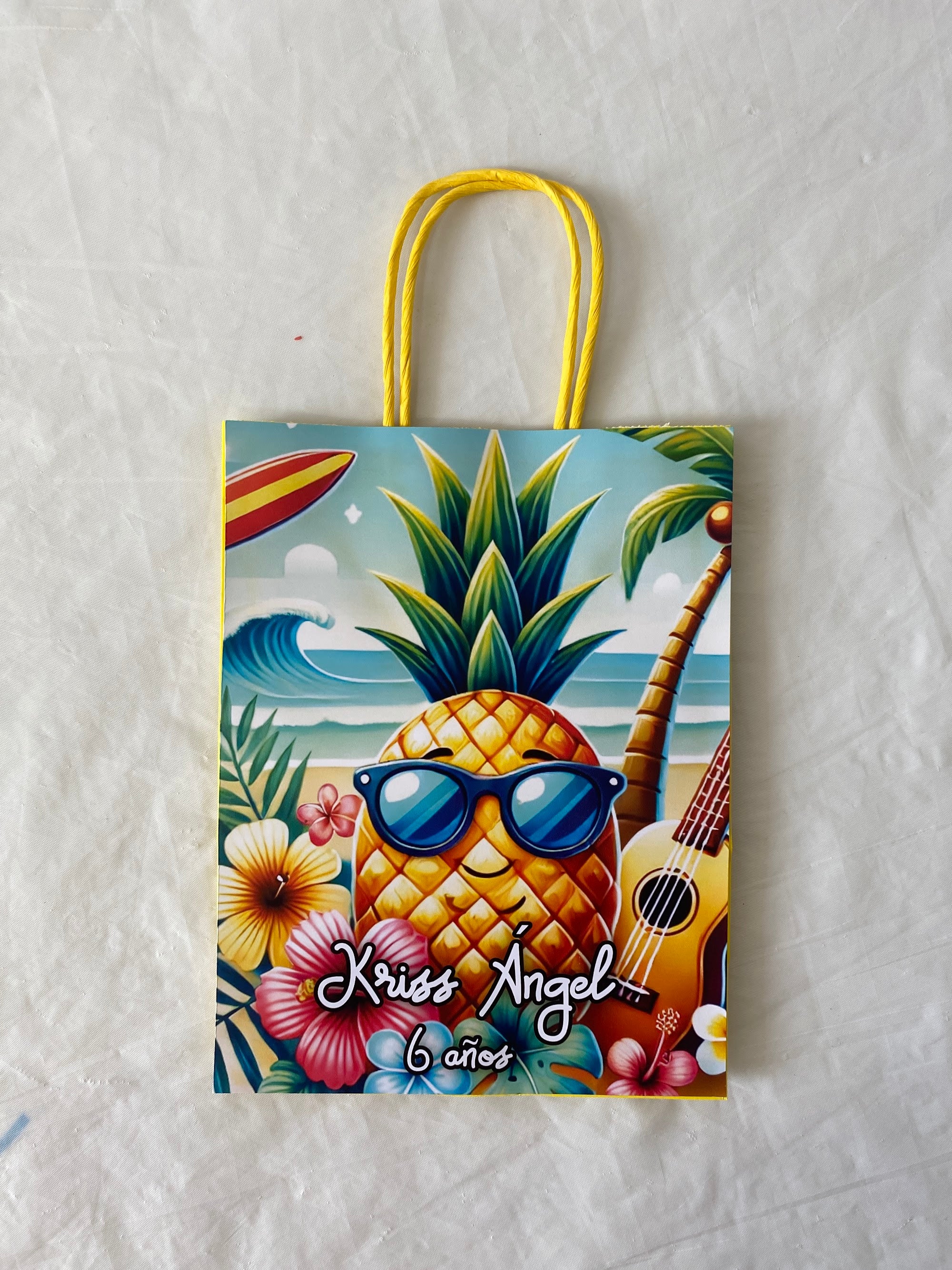 BOLSA SORPRESA PLAYERO HAWAIANO PERSONALIZADA 16X21X8CM