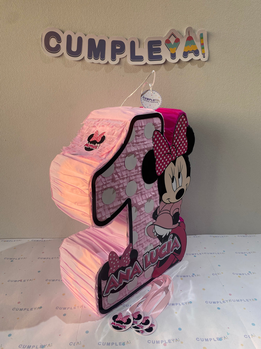PIÑATA NUMERO 1 MINNIE MOUSE 40CM PREMIUM