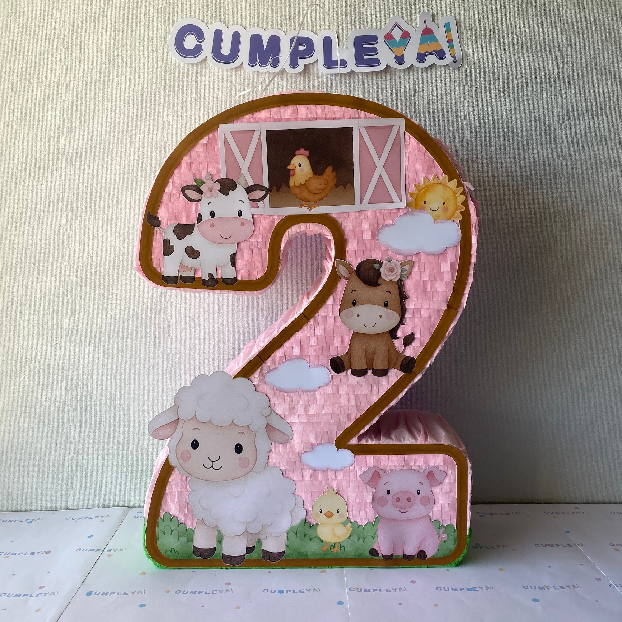 PIÑATA NUMERO 2 GRANJA 60CM PREMIUM