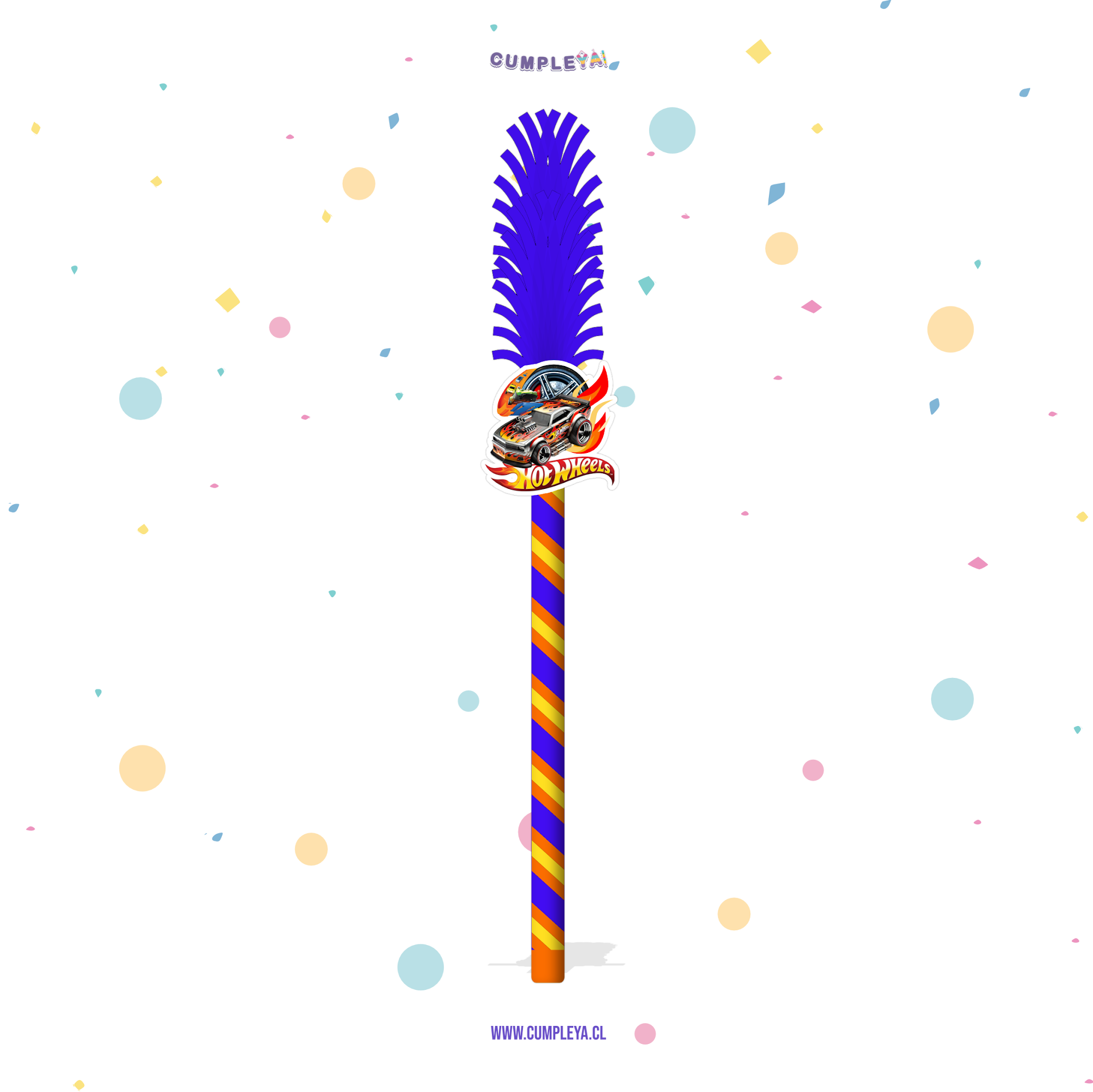 BASTÓN HOT WHEELS AZUL PARA PIÑATA