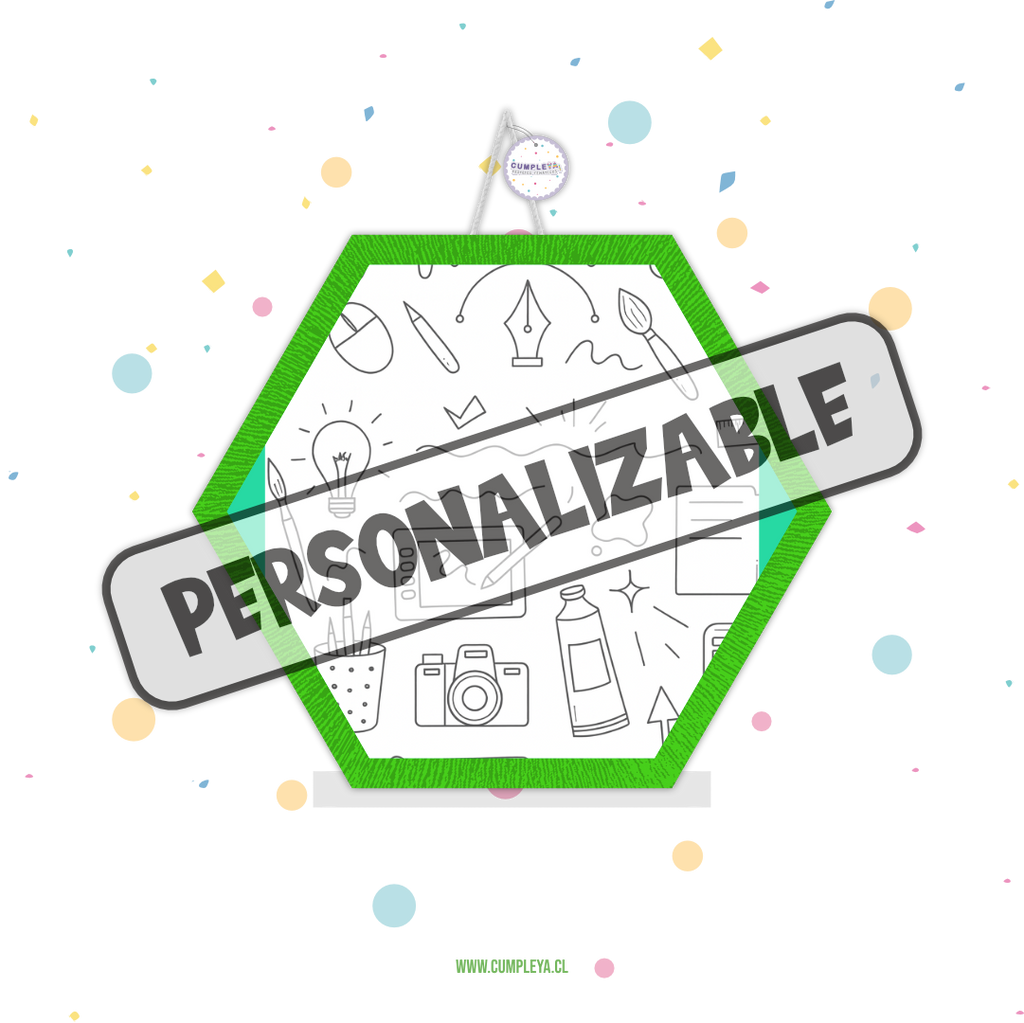 PIÑATA PERSONALIZADA HEXAGONAL EXPRÉS 40CM