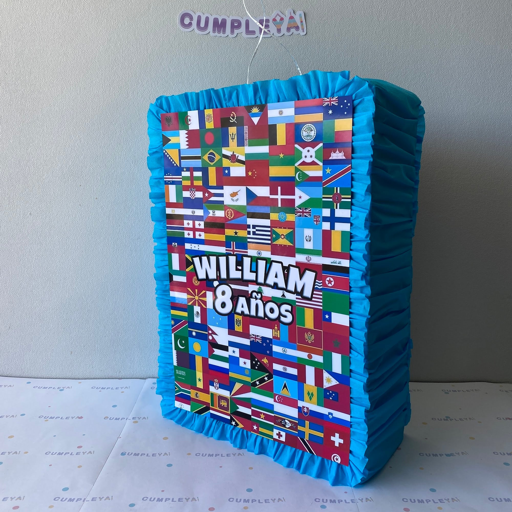 PIÑATA BANDERAS DEL MUNDO RECTANGULAR EXPRÉS 50CM