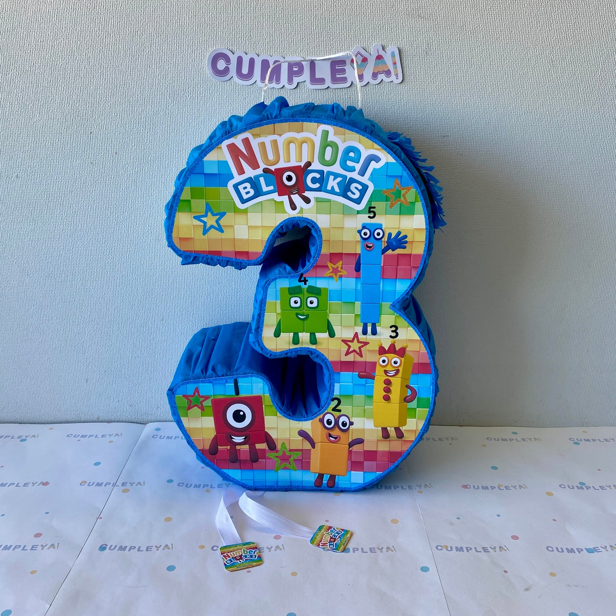 PIÑATA 40 CM NUMERO 3 NUMBERBLOCKS