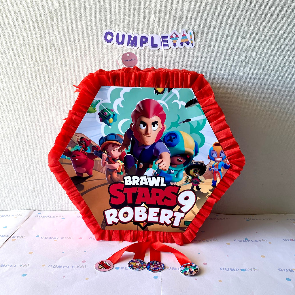 PIÑATA BRAWL STARS HEXAGONAL EXPRÉS 40CM