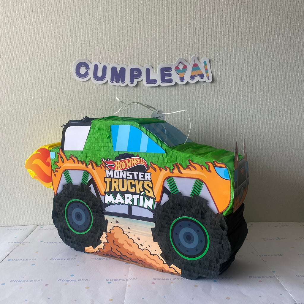 PIÑATA MONSTER TRUCK VERDE 60CM PREMIUM