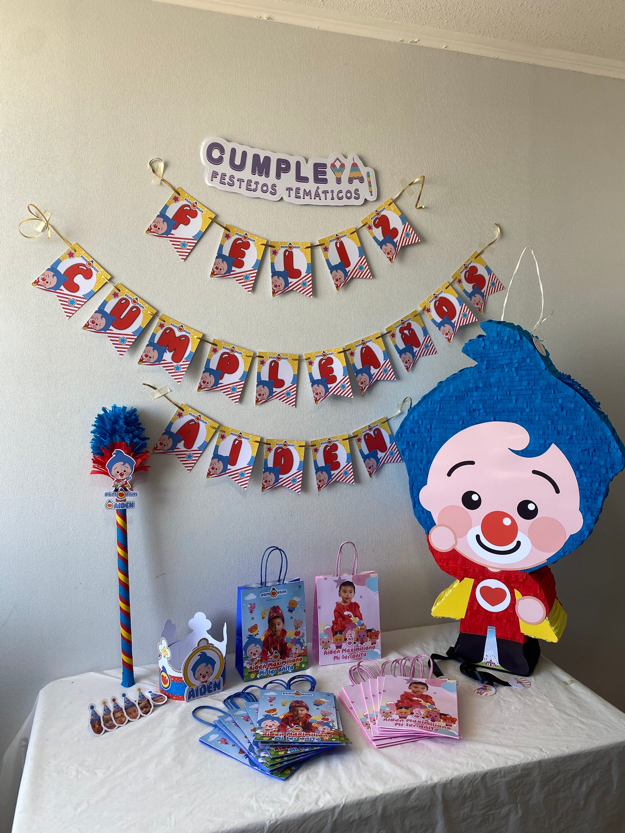 BANDERIN FELIZ CUMPLEAÑOS PLIM PLIM
