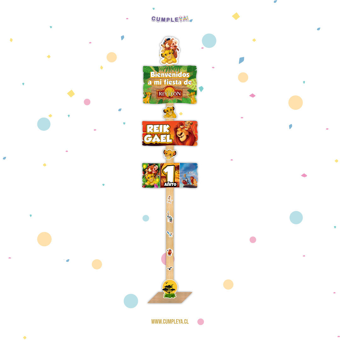 LETRERO REY LEON DE BIENVENIDA 30X140CM TEMÁTICO