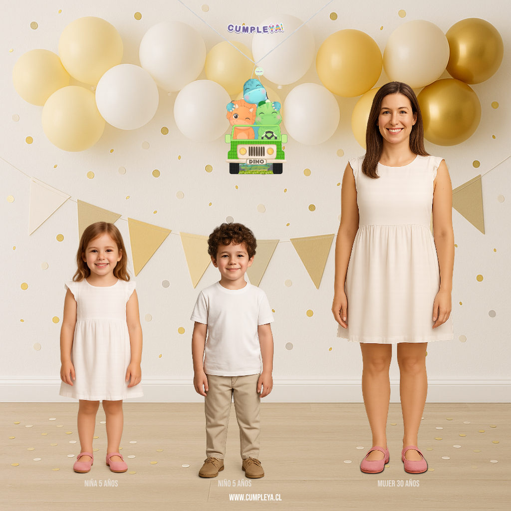 PIÑATA JEEP DINOSAURIO BEBES 40CM PREMIUM