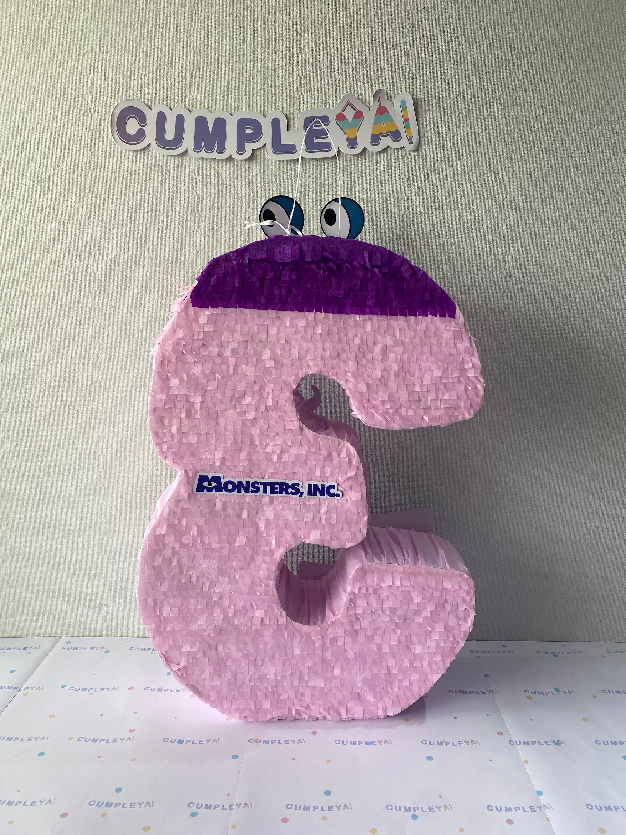 PIÑATA NUMERO 3 MONSTER INC 60CM PREMIUM