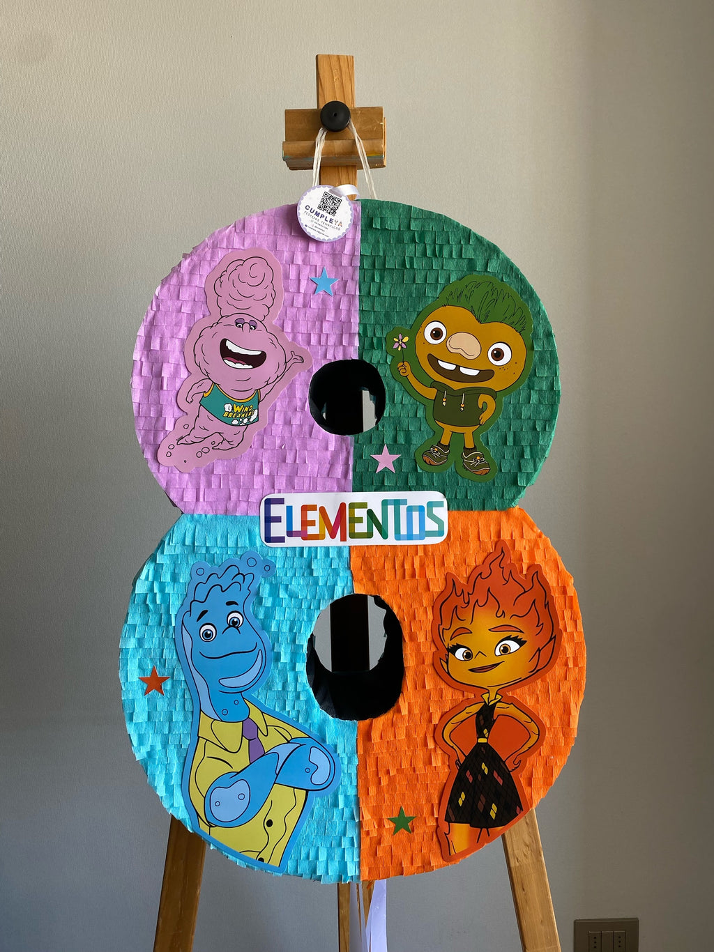 PIÑATA NÚMERO 8 ELEMENTOS DE DISNEY 60CM PREMIUM