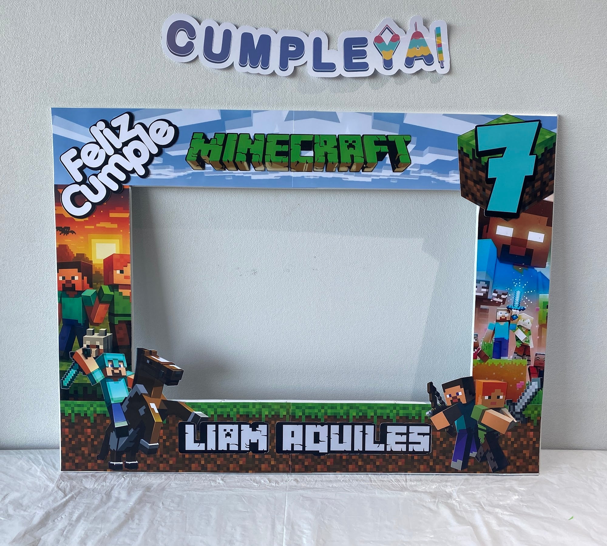 CUADRO SELFIE MINECRAFT 77X55CM