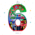PIÑATA 40 CM NUMERO 6 PJMASKS
