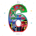 PIÑATA 40 CM NUMERO 6 PJMASKS