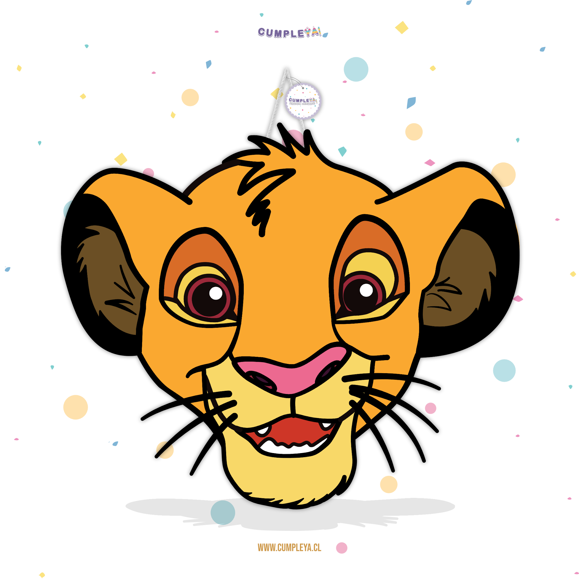PIÑATA 60 CM XL CABEZA SIMBA