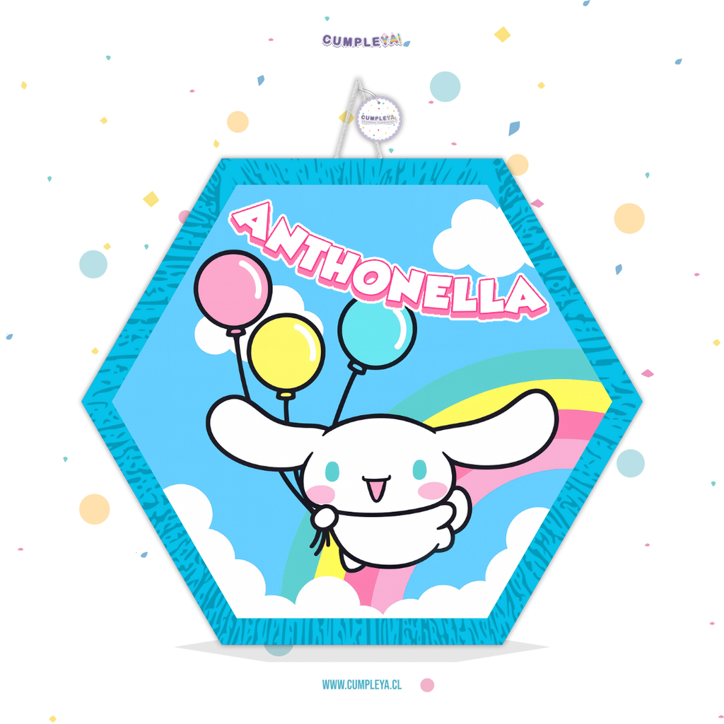 PIÑATA CINNAMOROLL HEXAGONAL EXPRÉS 40CM