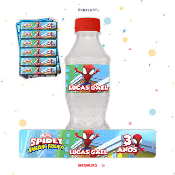 STICKER PARA BOTELLA 12 U SPIDEY