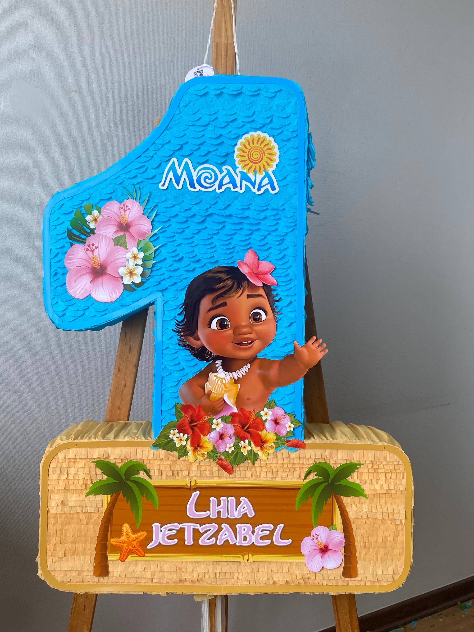 PIÑATA MOANA BEBE NÚMERO 1 60CM PREMIUM
