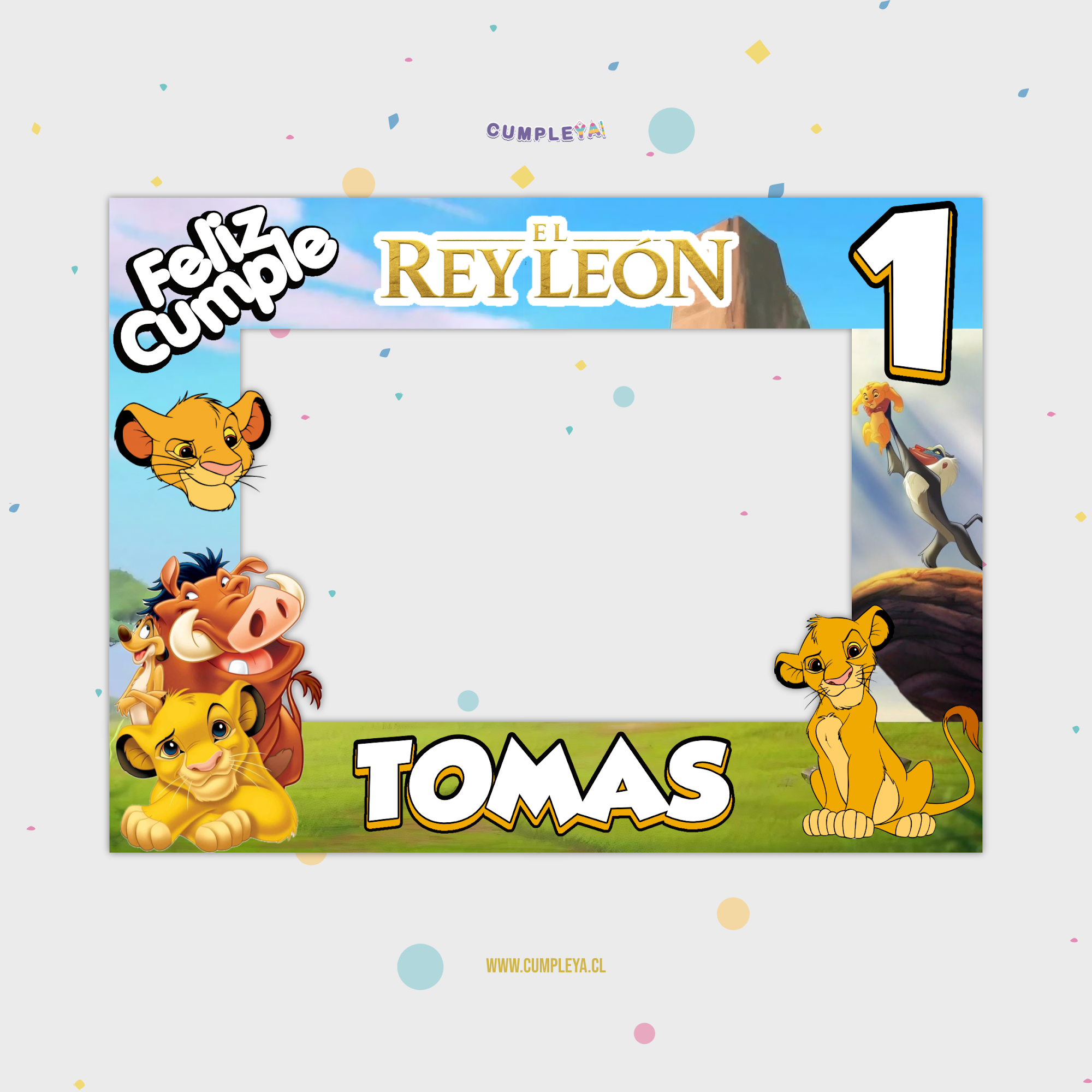 CUADRO SELFIE SIMBA 77X55CM