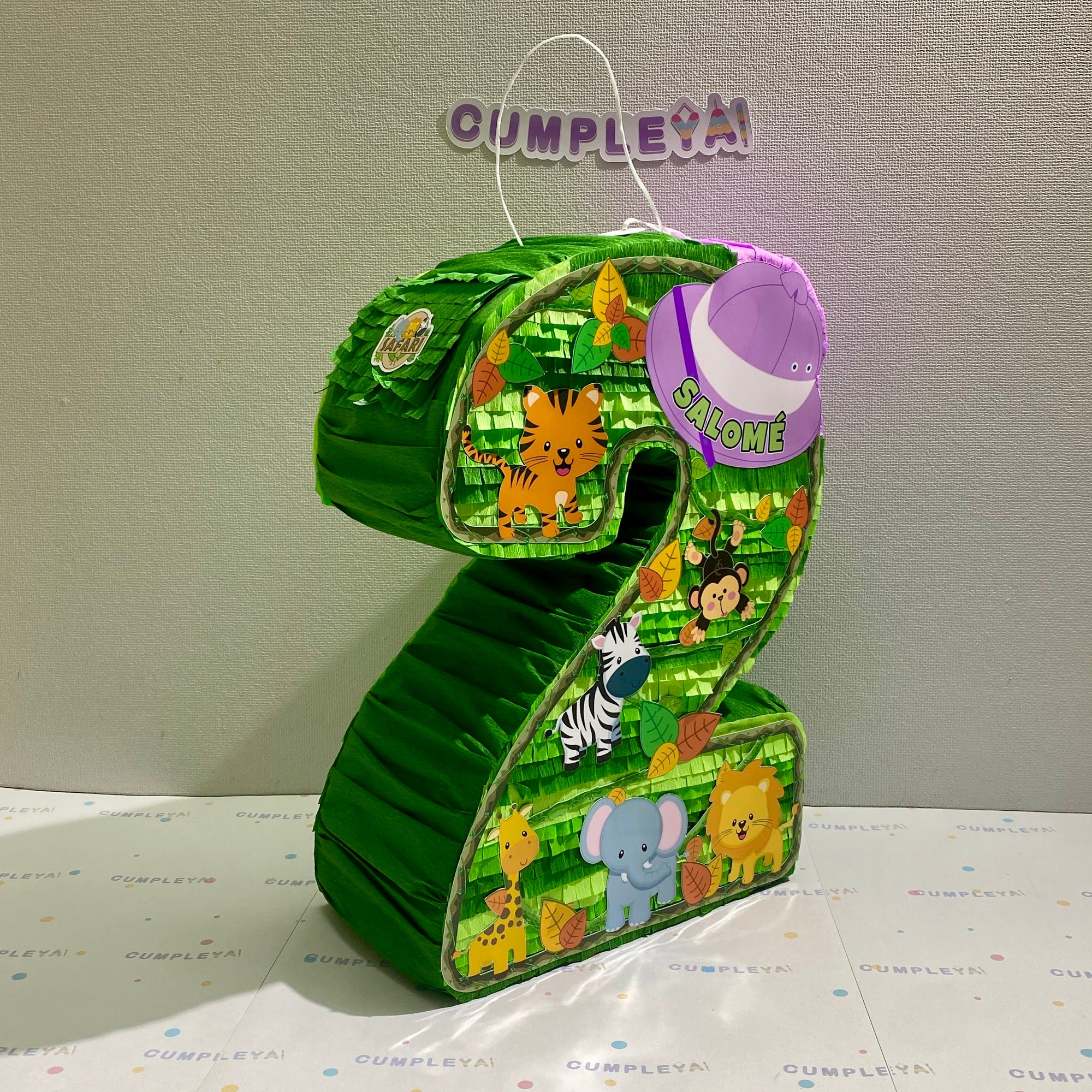 PIÑATA NUMERO 2 SAFARI 40CM PREMIUM