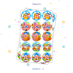 30 STICKER CIRCULARES 5 X 5 CM PLIM PLIM