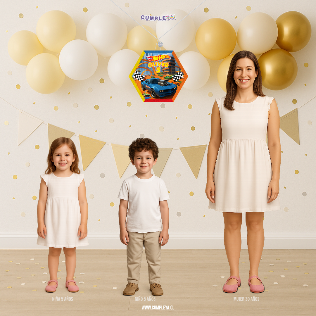 PIÑATA HOT WHEELS HEXAGONAL EXPRÉS 40CM