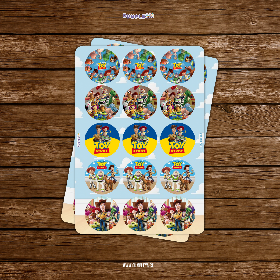 STICKER TOYS STORY CIRCULARES 5X5CM 30U TEMÁTICO