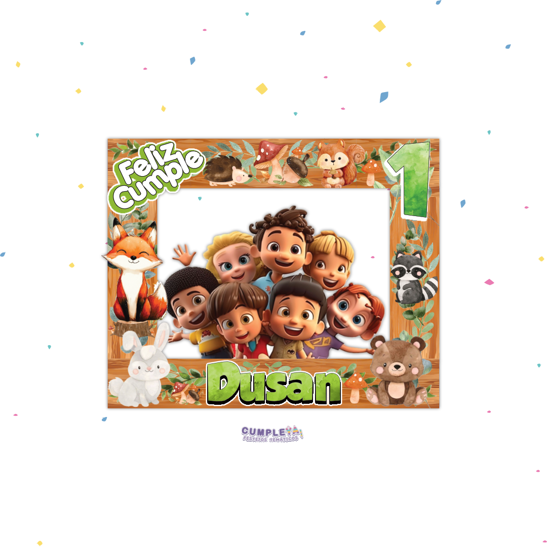 CUADRO SELFIE ANIMALITOS DEL BOSQUE 77X55CM