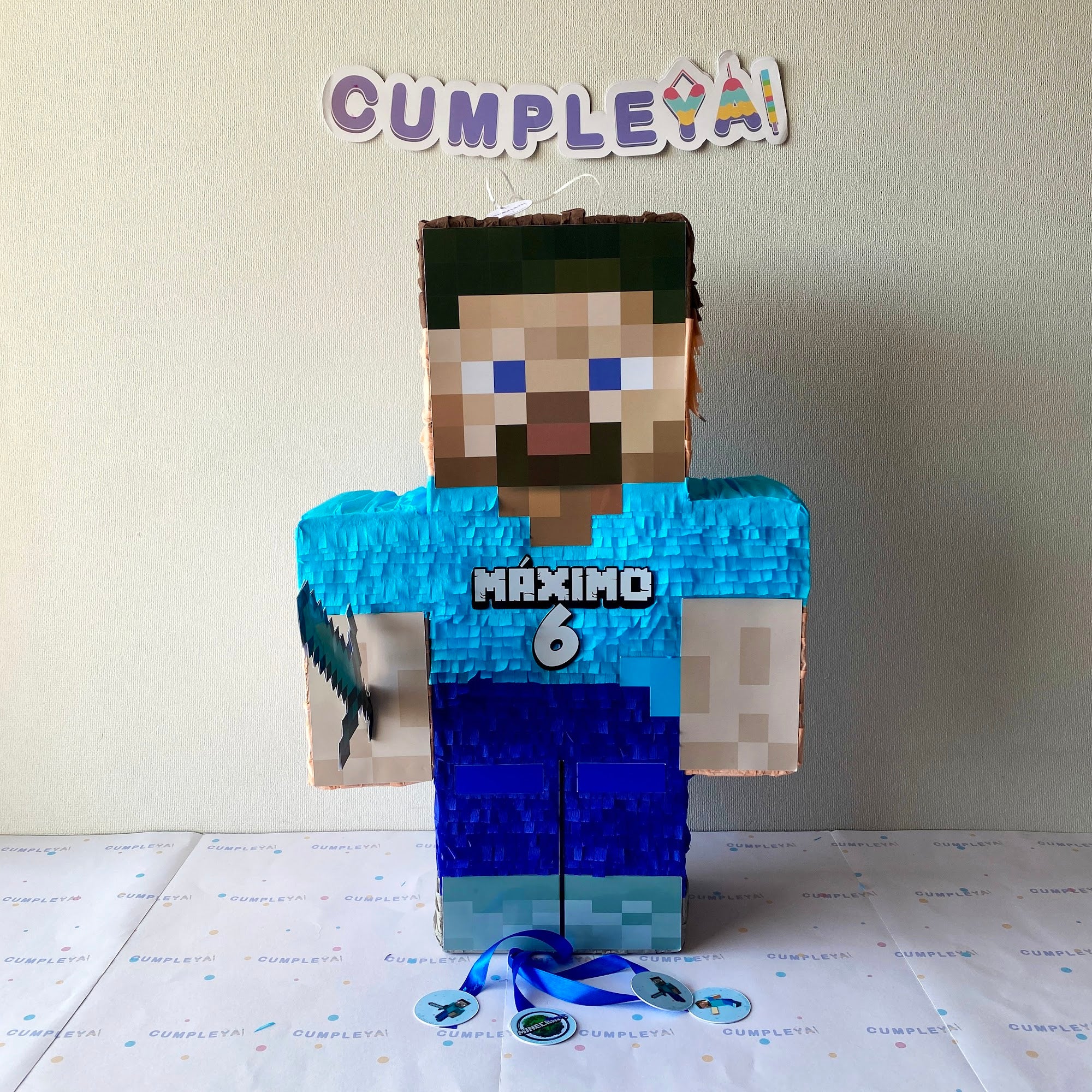 PIÑATA STEVE DE MINECRAFT 60CM PREMIUM