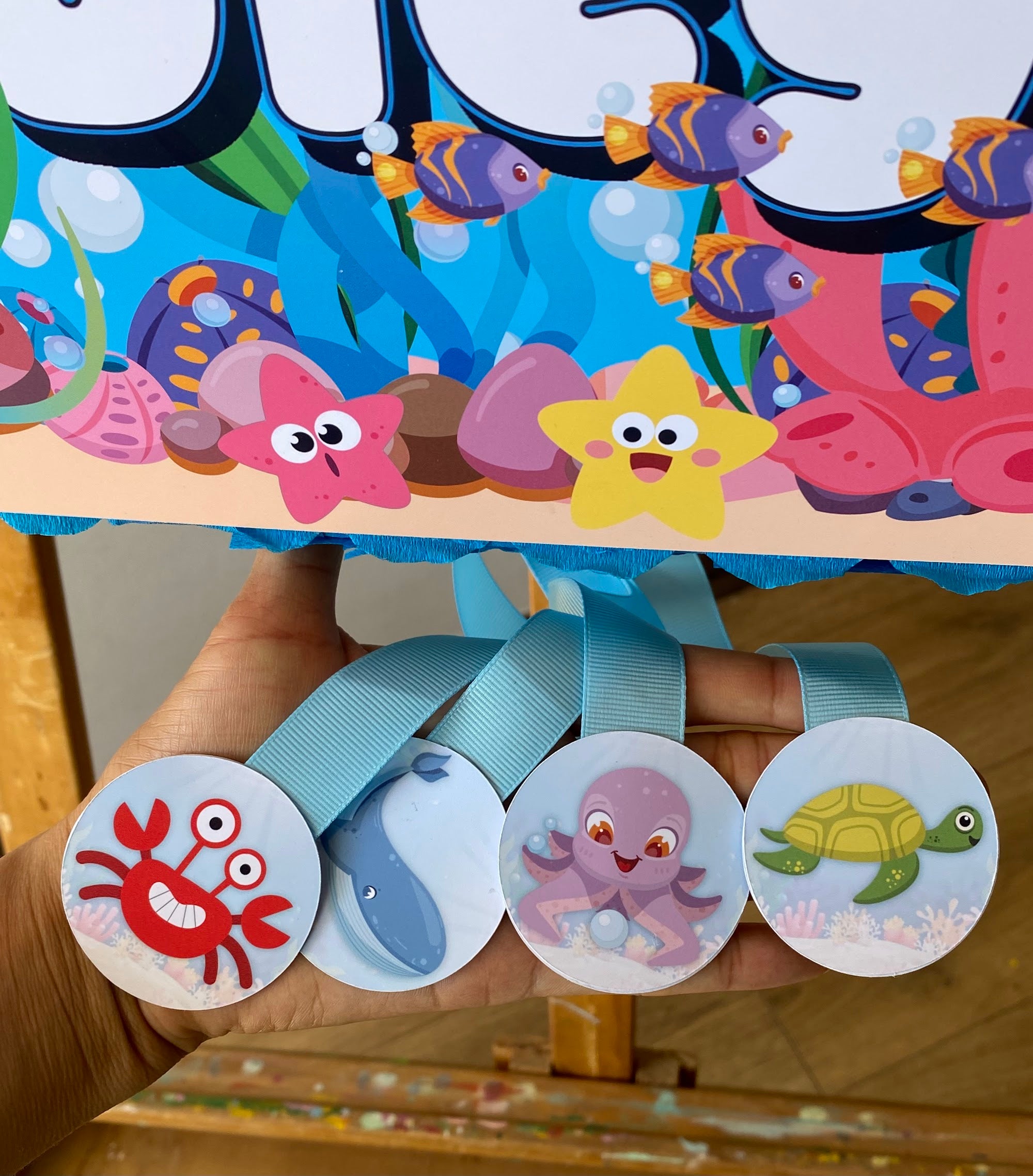 PIÑATA ANIMALITOS DEL MAR 60CM PREMIUM