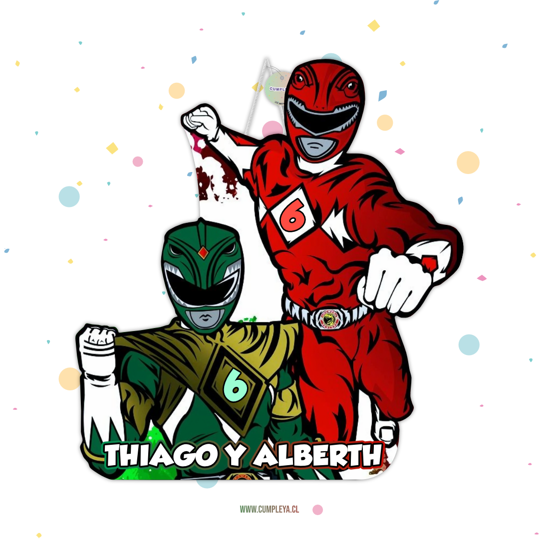 PIÑATA 40 CM POWER RANGER ROJO Y VERDE