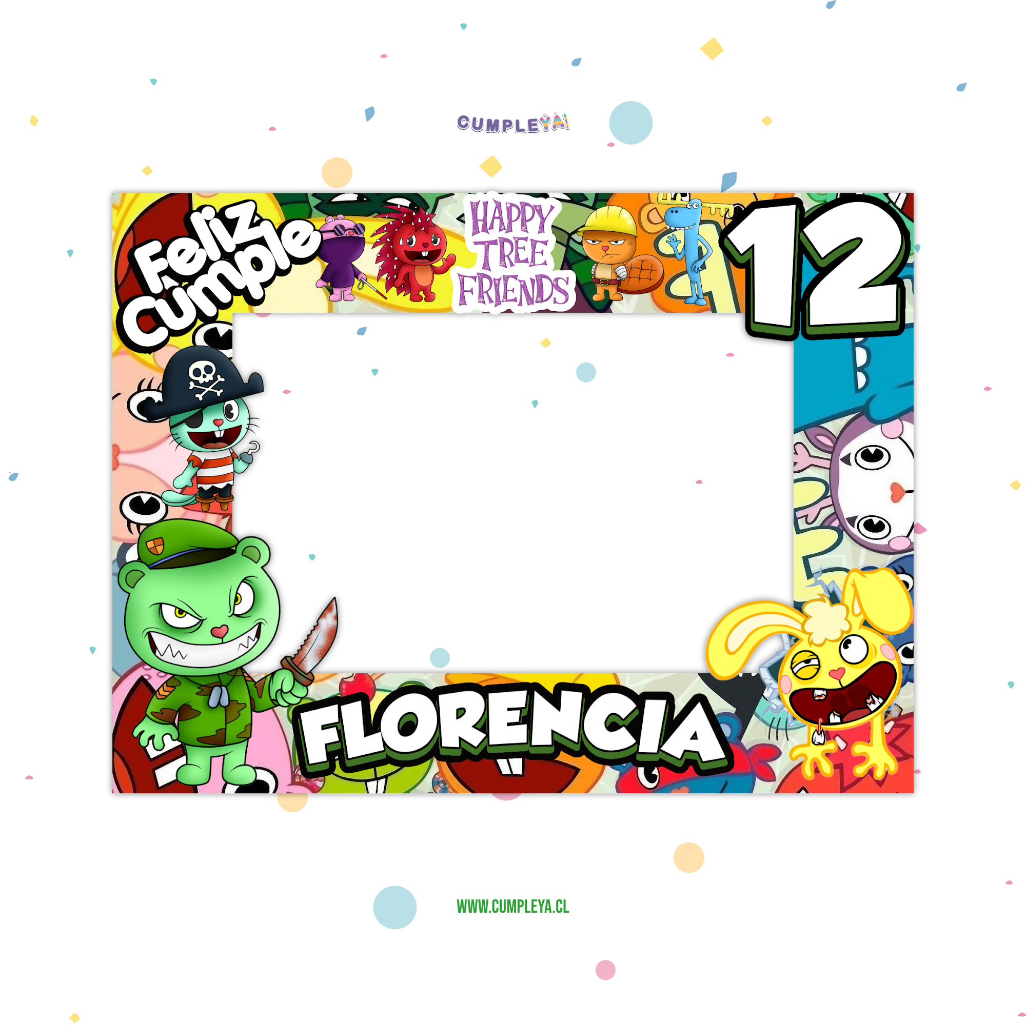 CUADRO SELFIE HAPPY TREE FRIENDS 77X55CM