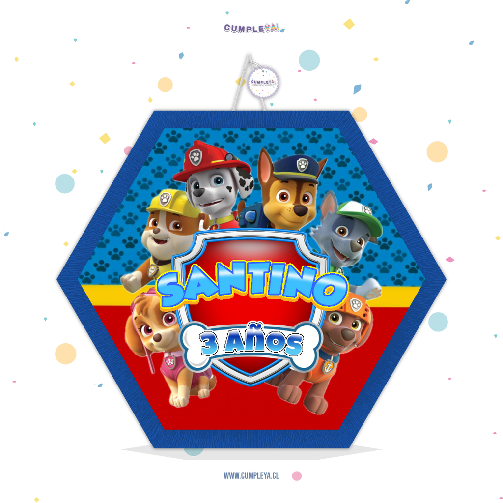 PIÑATA PAW PATROL HEXAGONAL EXPRÉS 40CM