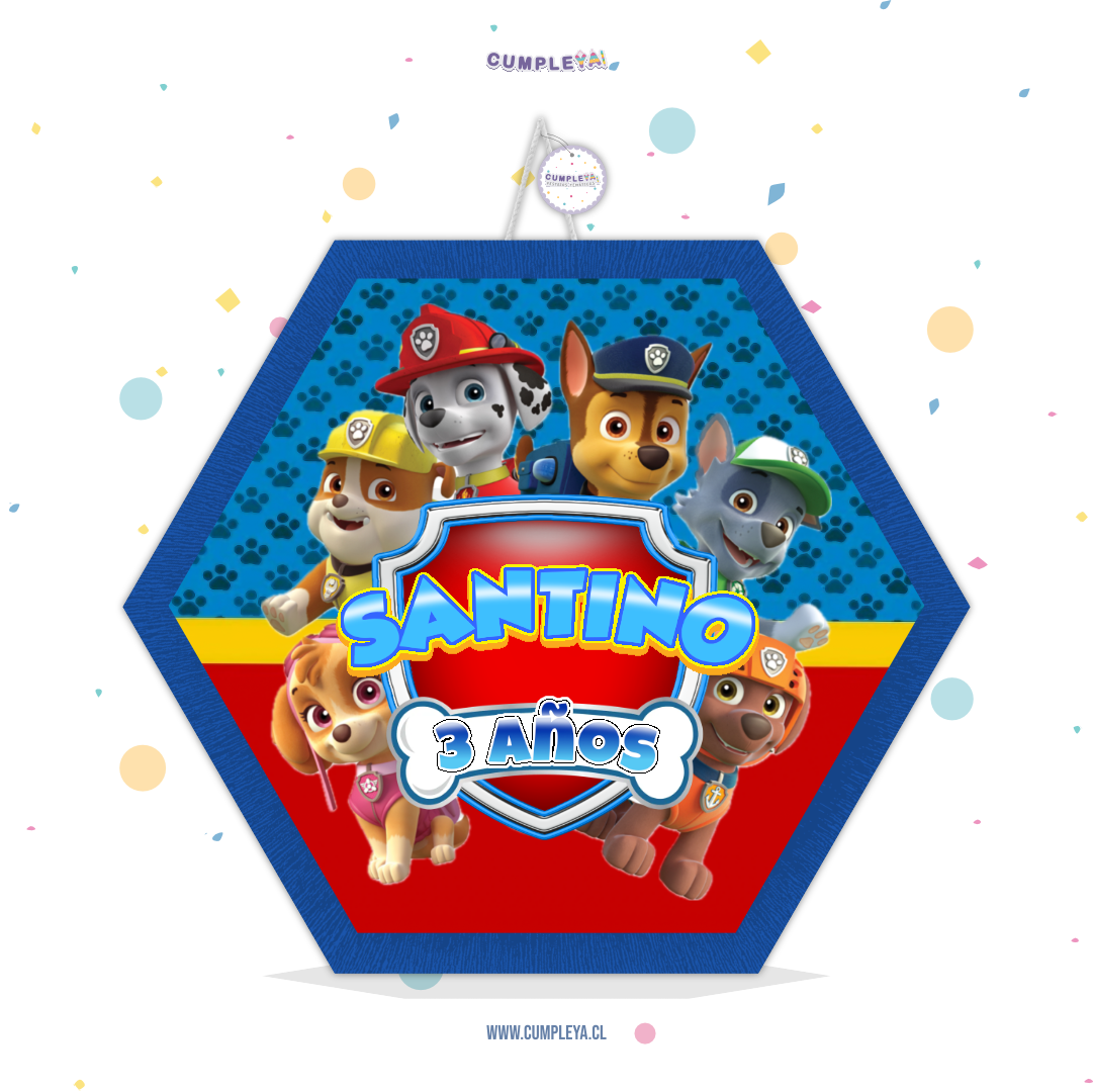 PIÑATA PAW PATROL HEXAGONAL EXPRÉS 40CM