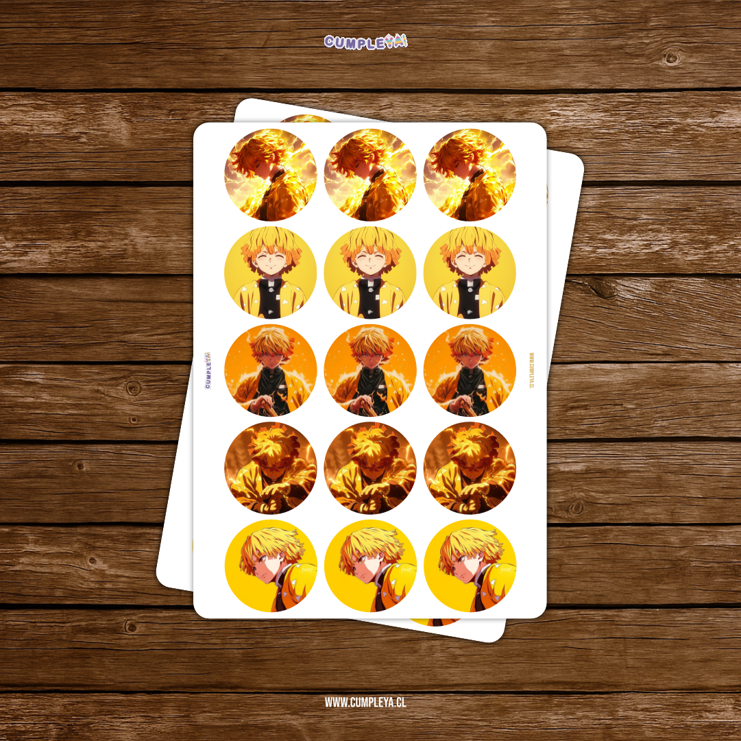 STICKER ZENITSU AGATSUMA CIRCULARES 5X5CM 30U