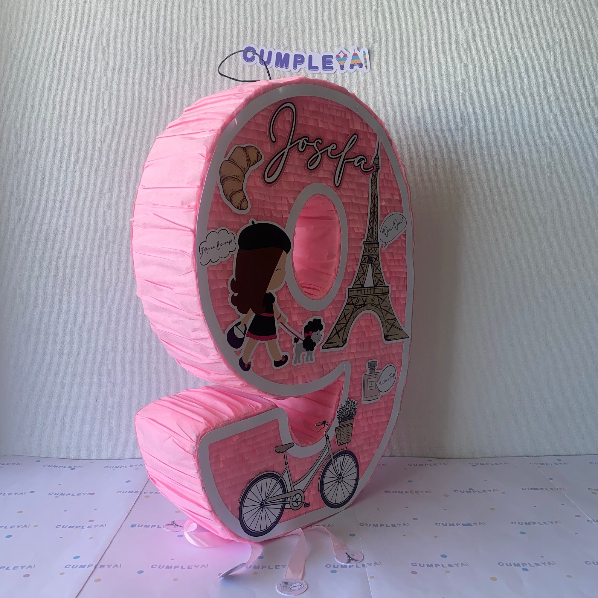 PIÑATA NUMERO NUEVE PARIS 60CM PREMIUM