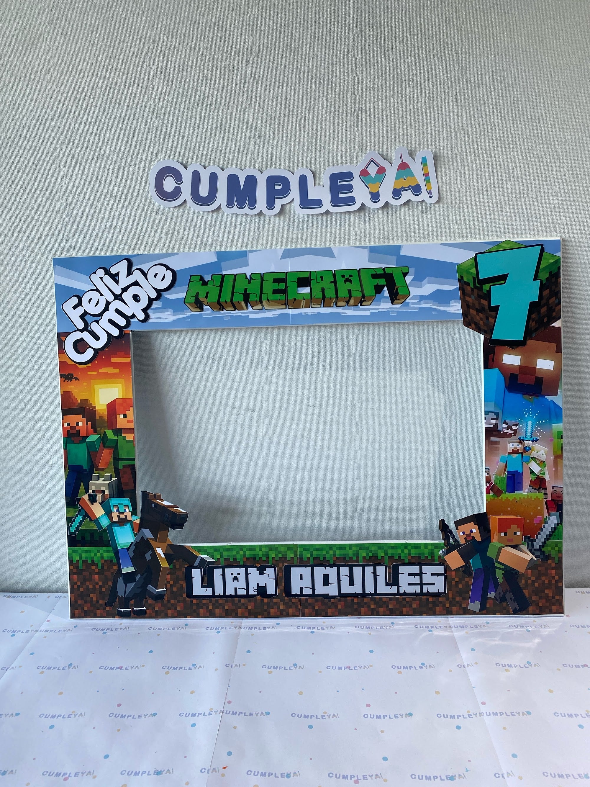 CUADRO SELFIE MINECRAFT 77X55CM TEMÁTICO