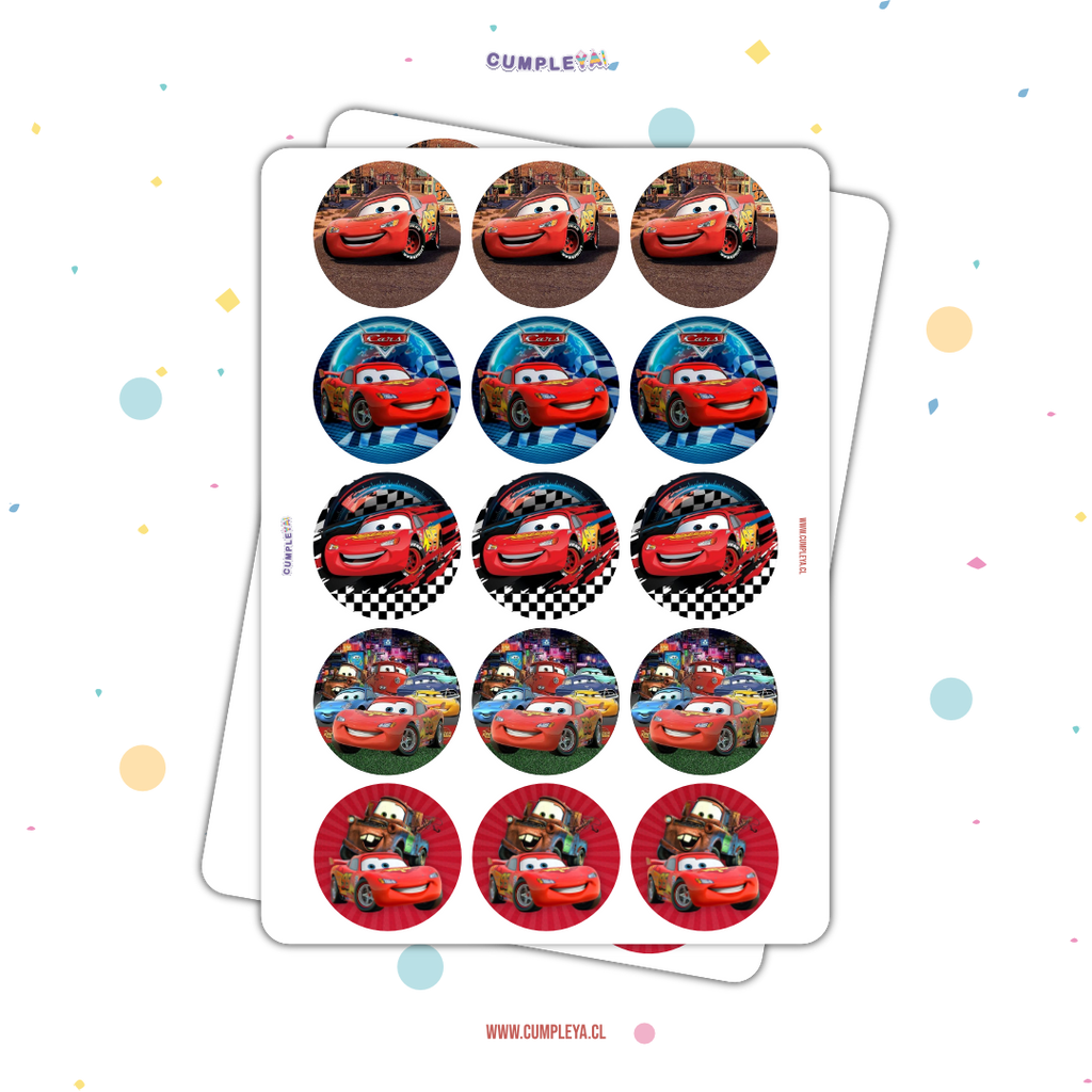 STICKER CARS CIRCULARES 5X5CM 30U