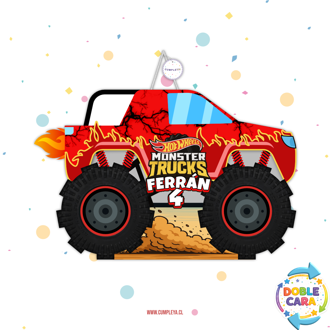 PIÑATA 40 CM MONSTER TRUCK ROJO