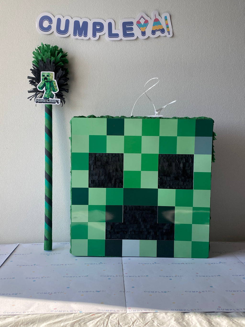 PIÑATA CABEZA DE CREEPER 40CM PREMIUM