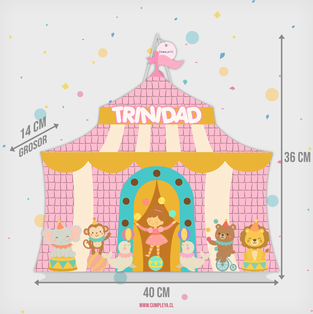 PIÑATA CIRCO ROSADO 40CM PREMIUM